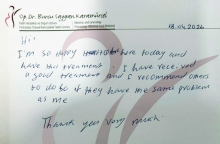 Postoperative patient review after female circumcision repair surgery.